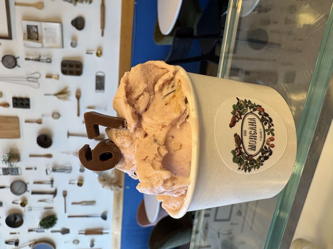 Casa Morgana seasonal gelato with festive topper