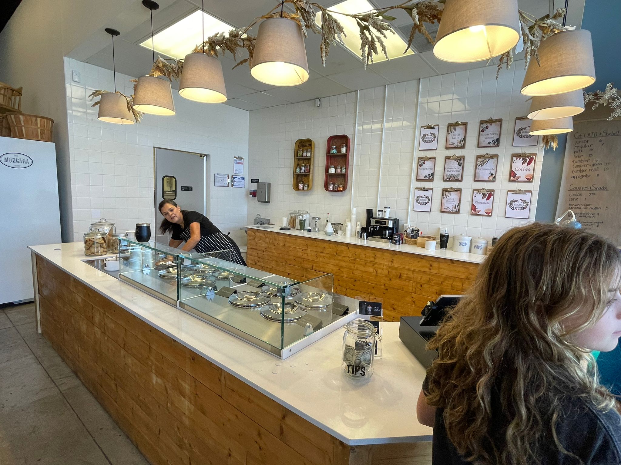 Inside the Casa Morgana gelato shop in San Antonio with team at the counter
